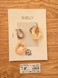 SMELLY クリーム色 ゴールド フープピアス アーバンリサーチ2way