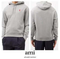 ☆人気商品☆【Ami de Coeur】 ハートロゴ 刺繍 フーディ グレー S