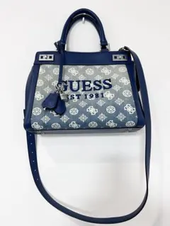 GUESS 2way ショルダーバッグ デニム調 モノグラム