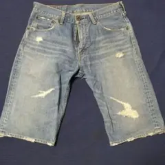 Levi's /リーバイス503-ダメージ加工 インディゴジーンズ・ハーフパンツ