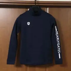 美品　パーリーゲイツ　ハイネック　モックシャツ　０　紺　pearly gates