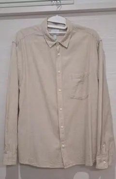 H&M ベージュ 長袖シャツ リネン　麻　メンズ