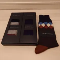 BURBERRY ソックス 3足セット ネイビー グレー ブラウン