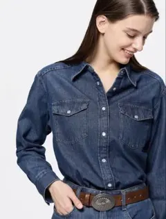 デニム長袖シャツ　GU Sサイズ