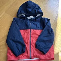 H&M フード付きジャケット ネイビー/レッド 92cm