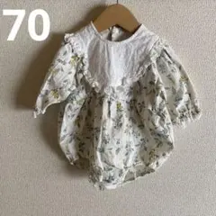 アプレレクール 70 カバーオール ロンパース 花柄 レース