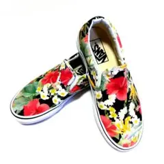 バンズ Vans❤ハワイアン柄 スリッポン❤スニーカー❤ボタニカル柄❤22.5㎝