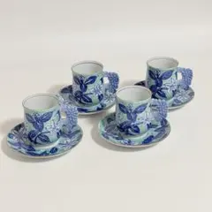 [有田焼][華山窯／萬右衛門]コーヒーカップ&ソーサー 4客
