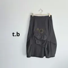 t.b センソユニコ ⿻ タック変形デザイン レイヤードスカート キュプラのサムネイル
