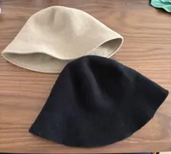 GU バケットハット ベージュ 黒 2色セット