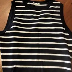 GU ニットクロップドタンクトップ ボーダー L size