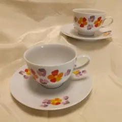 ババリア お花のカップ&ソーサー ２セット Bavari 昭和レトロ