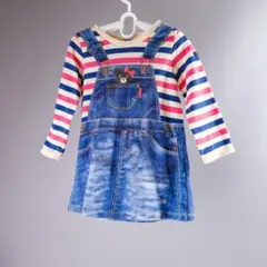 ダブルB ミキハウス だまし絵 長袖 ワンピース 100 普段着や公園遊びに◎