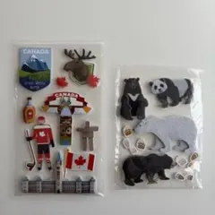 Recollections カナダ 熊 パンダ 動物 立体シール