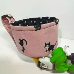 ハンドメイド　カップ型　小物入れ　猫柄