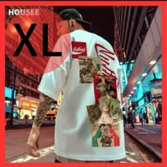 【新品】半袖Tシャツ　バッグプリント　ロゴ　ストリート　オーバーサイズ