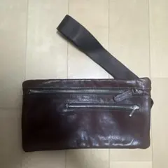 ダークブラウン レザー ショルダーバッグ