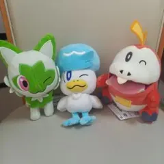 新品未使用　ポケモン マスコットぬいぐるみ 3体　クワッス ニャオハ ホゲータ