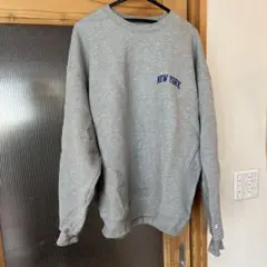 Champion グレー トレーナー NEW YORK刺繍 未使用に近い、美品