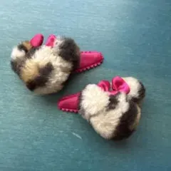 Disney ミニーマウス ファー ヘアクリップ 2個セット