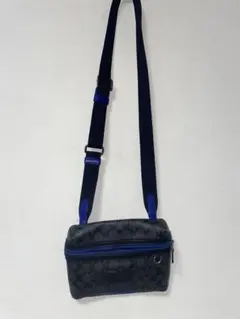 【COACH】シグネチャー クロスボディ ショルダーバッグ ブラック×ブルー