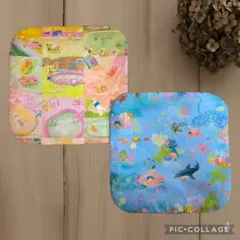 ふわふわガーゼハンカチ⭐️ユキエモン☆プールグラム ブルー☆fuwara