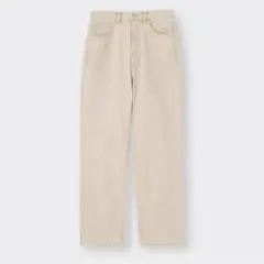 GU ハイウエストストレートジーンズ　Sサイズ　ベージュ　丈標準