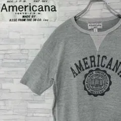 アメリカーナ americana 半袖Tシャツ 両V ビッグロゴ グレーのサムネイル