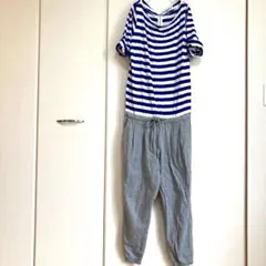 Americana❤️アメリカーナ✨つなぎオールインワンサロペット❤️日本製ボーダーのサムネイル