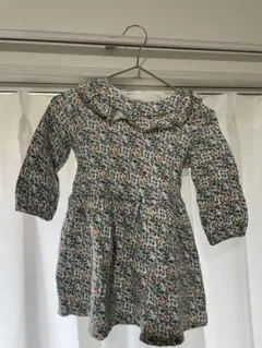 【期間限定値下げ中！】プチバトー　木の実柄長袖ワンピース　18M