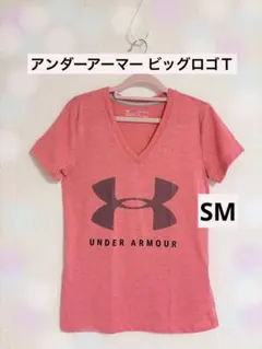 UNDER ARMOUR Vネック Tシャツ ビッグロゴ