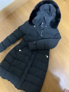 STANZA DOLCE 黒ダウンジャケット 38ファー本物毛皮ダウン90%
