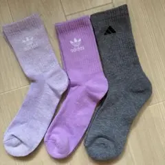 在庫品処分　adidas リブソックス 3足セット　23-25cm