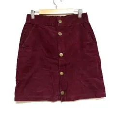 アースミュージックアンドエコロジー コーデュロイ ミニスカート（M）ワインレッド