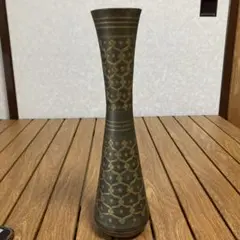 アンティーク 金属製 真鍮 花唐草模様 花瓶 花器 フラワーベース 花入れ 生花