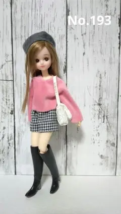 No.193　22cmドールサイズ　チェリーピンクカットソーセット