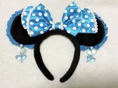 ディズニー　ミニー★カチューシャ　ヘアバンド★水色　リボン　フリル