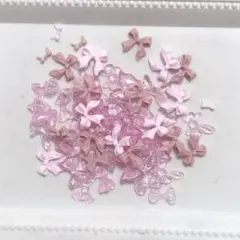 【残り1点】ネイルパーツ　クリアリボン　ピンク　春夏　デコ