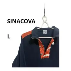 SINACOVA シナコバ　ニット　セーター　ハーフジップ　オレンジ　ネイビー