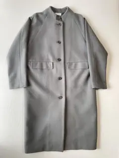 yuni Super100 ハイネックドルマンコート　ノーカラーコート