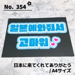 即購入OK❤︎日本に来てくれてありがとう ファンサ ハングル 水色 応援ボードのサムネイル