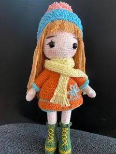 ハンドメイド あみぐるみ 人形 ドレス 女の子　ドール