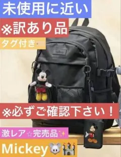 【激レア・極美品】Disney ミッキー リュック パスケース付き 22L 黒 激レア・極美品】Disney ミッキー リュック パスケース付き 22L 黒