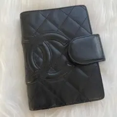 CHANEL カンボン 手帳 カバー ラムスキン レザー 黒 ブラック - メルカリ
