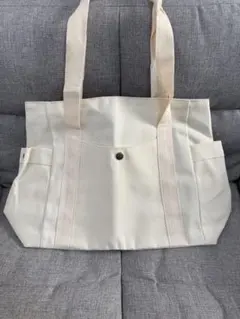 アイボリー キャンバストートバッグ