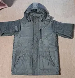 フード付きダークグレーのダウンジャケット Mサイズ メンズ用