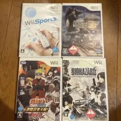 Wiiスポーツ　モンハン　ナルト　バイオハザード 4本セット売り