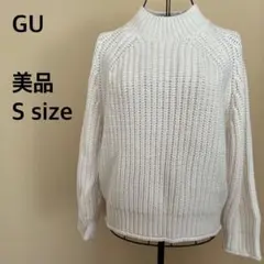 【美品】GU/ハイネックニット/セーター/白/ホワイト/長袖