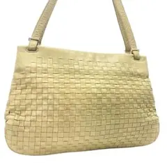 ボッテガヴェネタ ショルダーバッグ イントレチャート グリーン レザー