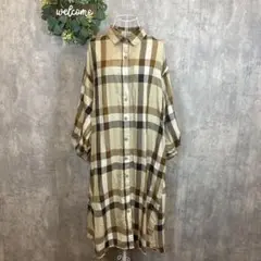 OLIVE des OLIVE チェックシャツワンピース Fサイズ ベージュ系